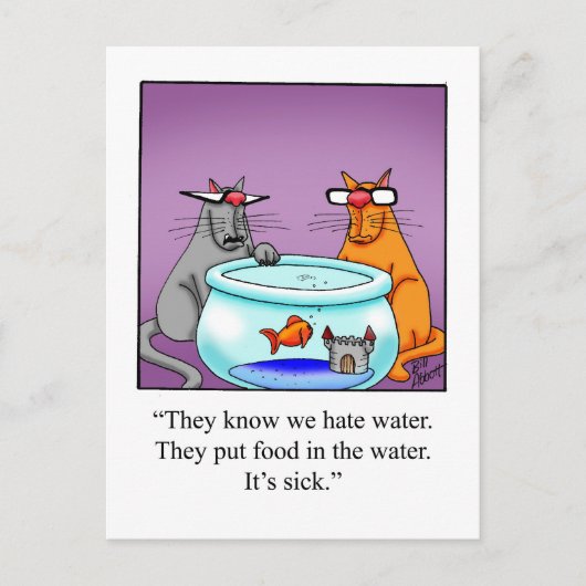 Carte postale Humour de chat amusant (Devant)