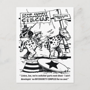 Carte Postale Humour de cirque, pas de complexe d'infériorité, d