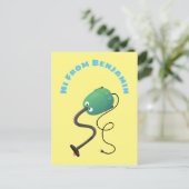 Carte Postale Humour de dessin animé de l'aspirateur mignon (Debout devant)