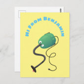 Carte Postale Humour de dessin animé de l'aspirateur mignon (Devant / Derrière)