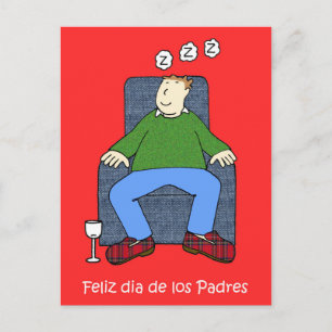 Carte Postale Humour de dessin Fête des pères espagnol