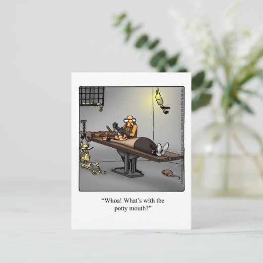 Carte postale Humour de donjon "Potty Mouth" (Debout devant)