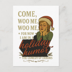 Carte Postale Humour de fêtes - Citation de Shakespeare
