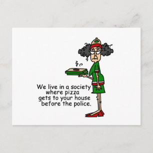 Carte Postale Humour de la livraison de pizza