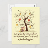 Carte Postale Humour de l'arbre généalogique (Devant / Derrière)