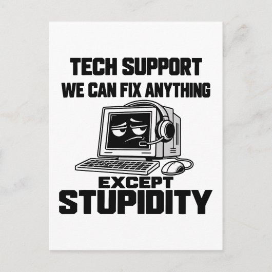 Carte Postale Humour de l'assistance technique - Impossible de r (Devant)