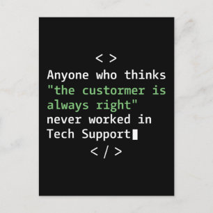Carte Postale Humour de l'assistance technique pour le service c