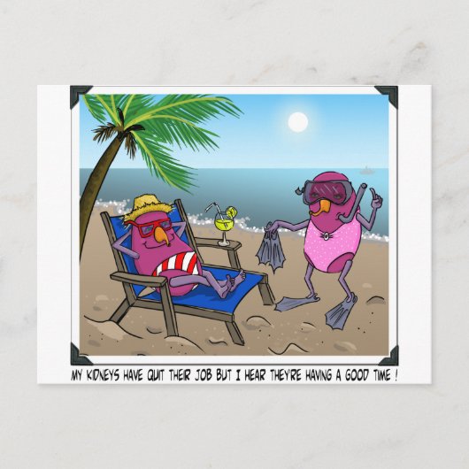 Carte Postale Humour de l'insuffisance rénale (Devant)