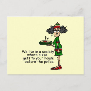 Carte Postale Humour de livraison de pizza