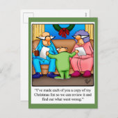 Carte postale Humour de Noël amusant (Devant / Derrière)