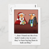 Carte postale Humour de Noël amusant (Devant / Derrière)