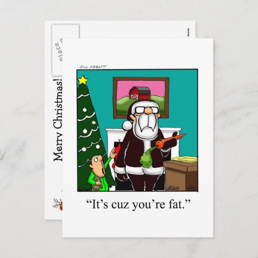 Carte postale Humour de Noël amusant (Devant / Derrière)