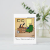 Carte postale Humour de recherche d'emploi (Debout devant)