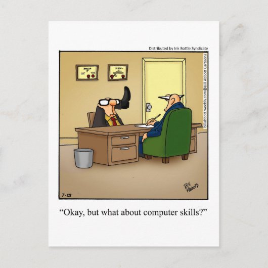 Carte postale Humour de recherche d'emploi (Devant)