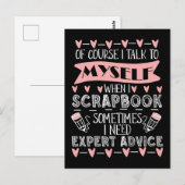 Carte Postale Humour de scrapbooking Livre drôle de loisirs créa (Devant / Derrière)