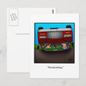 Carte postale Humour de voyage sur route amusant (Devant / Derrière)