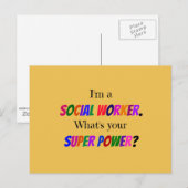 Carte Postale Humour des travailleurs sociaux (Devant / Derrière)