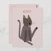 Carte Postale Humour drôle de chat (Devant / Derrière)