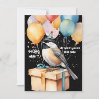 Humour drôle de Mésange pour anniversaire avec bal