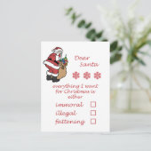 Carte Postale Humour drôle Noël Cher Père Noël (Debout devant)