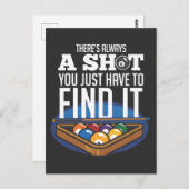 Carte Postale Humour du lecteur de pool de devis de billard (Devant / Derrière)