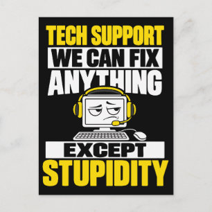 Carte Postale Humour du support technique - Impossible de répare