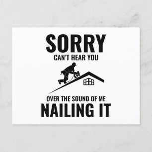 Carte Postale Humour du toit - Nailing It Roofing