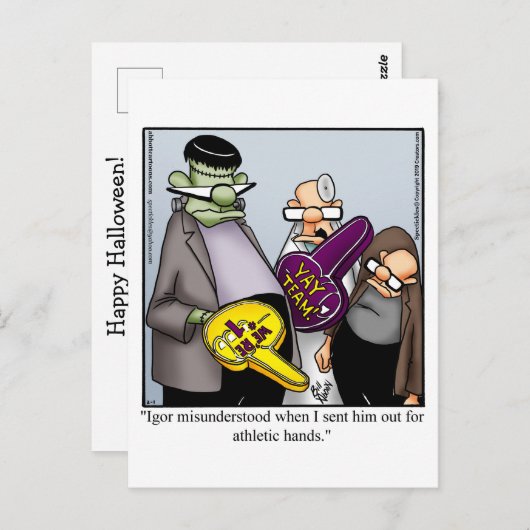 Carte postale Humour Halloween (Devant / Derrière)