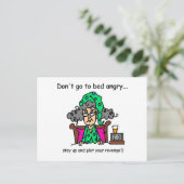 Carte Postale Humour heure du coucher (Debout devant)