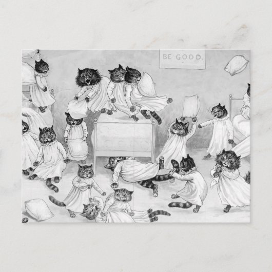 Carte Postale Humour Louis Wain Cat (Devant)