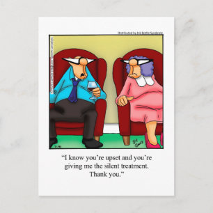 Carte postale Humour mariage "traitement silencieu