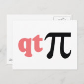 Carte Postale Humour mathématique - mignon Tee Pi (Devant / Derrière)