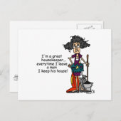 Carte Postale Humour ménager (Devant / Derrière)