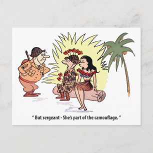 Carte Postale Humour Militaire, Soldat avec une jolie femme, Drô