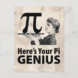 Carte Postale Humour Numéro Pi