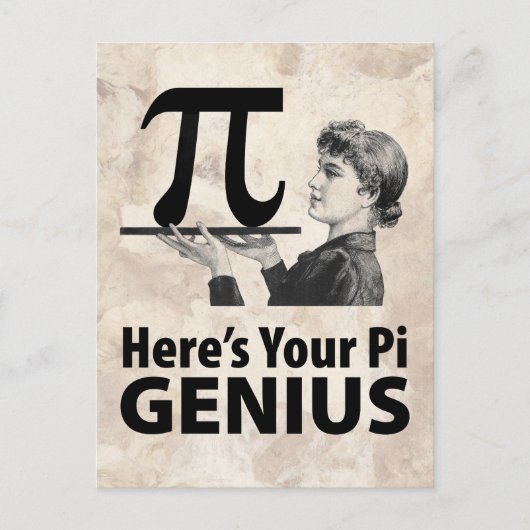 Carte Postale Humour Numéro Pi (Devant)