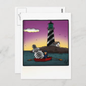 Carte postale Humour phare (Devant / Derrière)
