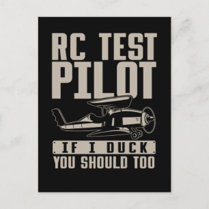 Carte Postale Humour sur avion RC Pilote Modèle d'avion