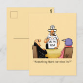Carte postale Humour vin amusant (Devant / Derrière)