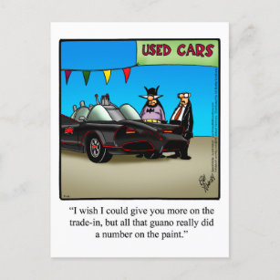 Carte postale Humour voiture d'occasion amusante