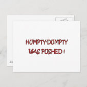 Carte Postale Humpty Dumpty (Devant / Derrière)