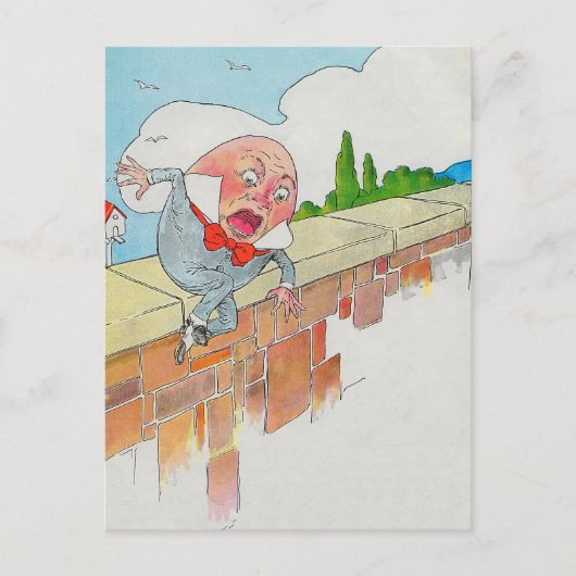 Carte Postale Humpty Dumpty sur le mur Comptine de Mother Goose (Devant)