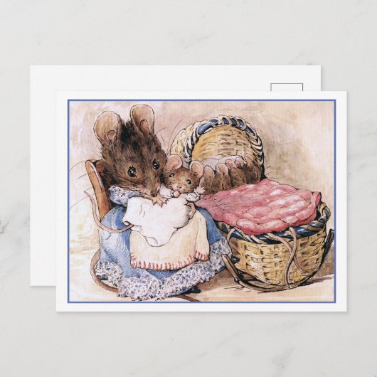 Carte Postale Hunca Munca et ses bébés par Beatrix Potter (Devant / Derrière)