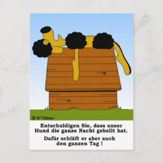 Carte Postale Hund schläft auf Hütte