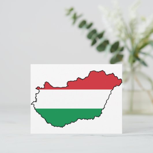 Carte Postale Hungary Flag Map HU (Debout devant)