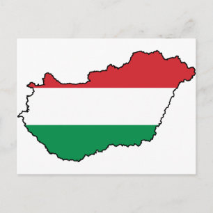 Carte Postale Hungary Flag Map HU