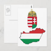 Carte Postale Hungary Flag Map HU (Devant / Derrière)