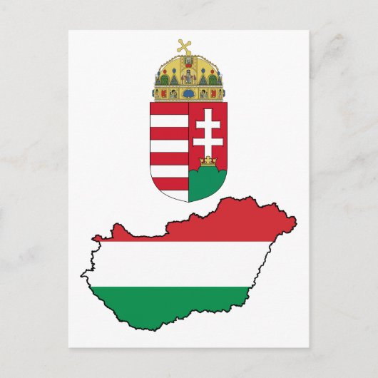 Carte Postale Hungary Flag Map HU (Devant)