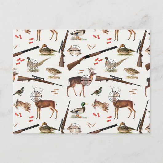 Carte Postale Hunting Wildlife Outdoorsman Pattern (Devant)