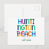 Carte Postale Huntington Beach California Mid Century, Pop Art, (Devant / Derrière)